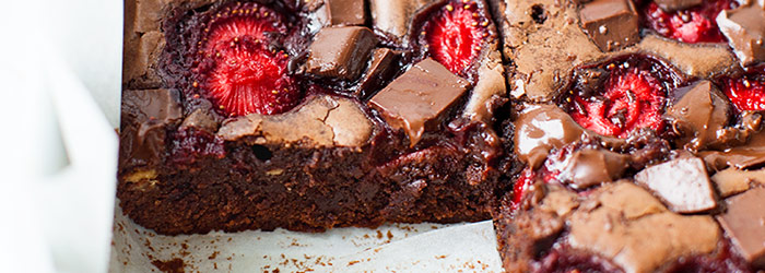 Brownie z truskawkami