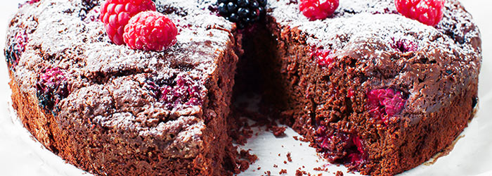 Ciasto czekoladowe z malinami