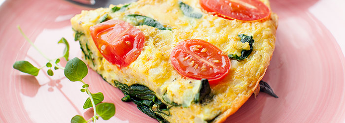 Frittata ze szpinakiem i kaszą jaglaną