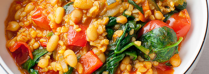 Kasza bulgur z warzywami i fasolką