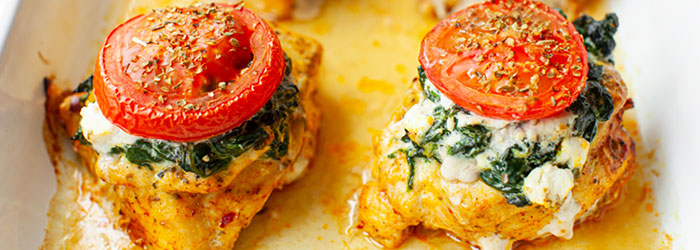 Kieszenie z kurczaka ze szpinakiem i fetą