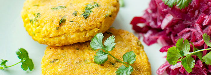 Kotlety curry z kaszy jaglanej