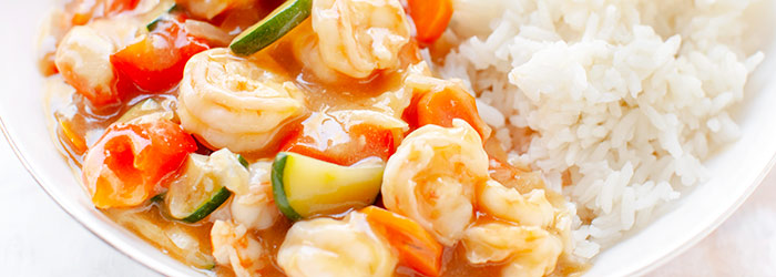 Krewetki z warzywami po chińsku