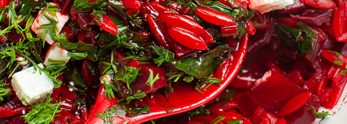 Makaron orzo z botwinką i fetą