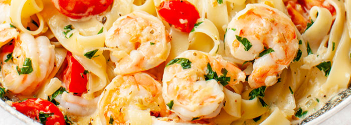 Makaron z krewetkami
