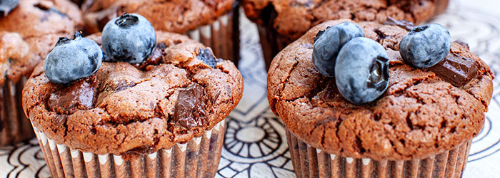 Mini brownies z borówkami