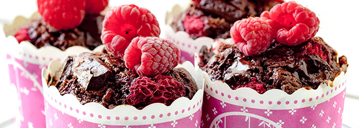 Muffiny czekoladowe z malinami