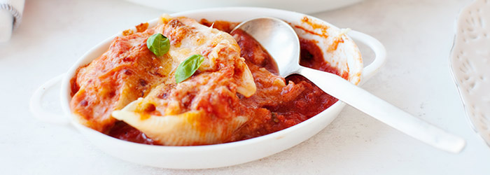 Muszle makaronowe z łososiem