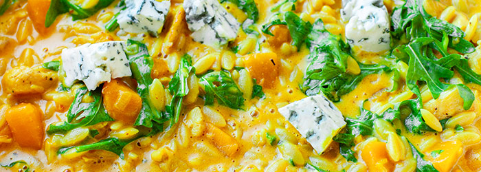 Orzo z kurczakiem i dynią