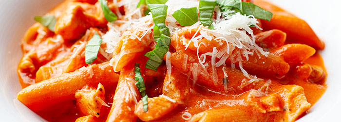 Penne alla vodka z kurczakiem