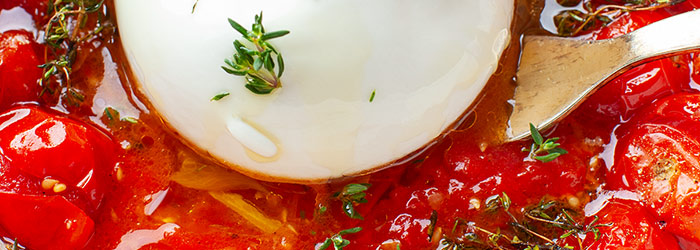 Pieczone pomidorki z burratą