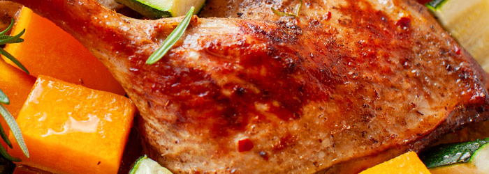 Pieczone udka kaczki z dynią