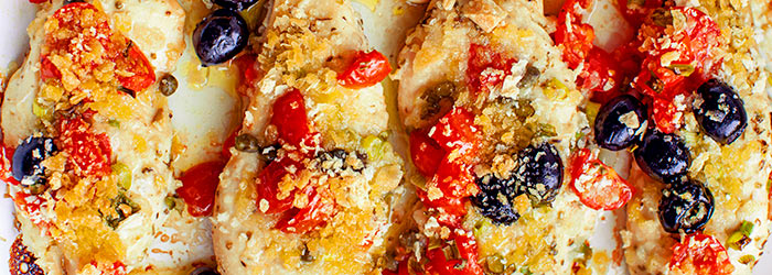 Pieczony filet kurczaka z chrupiącą posypką panko