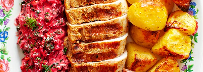 Polędwiczka z sosem botwinkowym