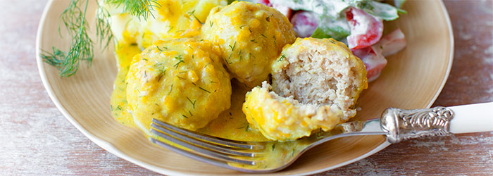 Pulpeciki w sosie dyniowo-koperkowym