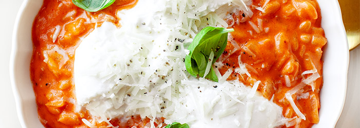 Risotto alla vodka z burratą