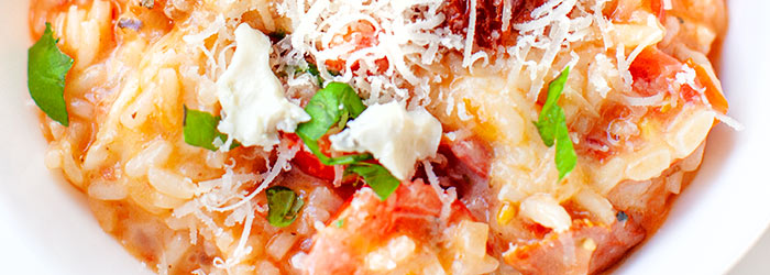 Risotto pomidorowe z gorgonzolą