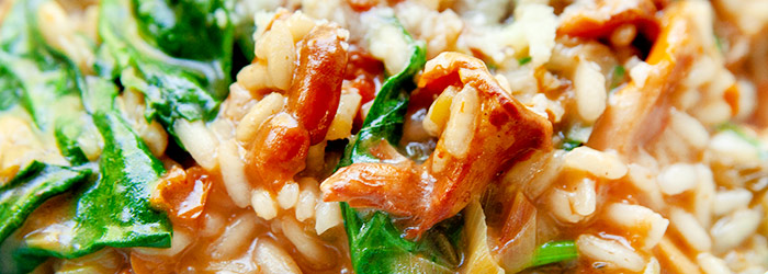 Risotto z kurkami i suszonymi pomidorami