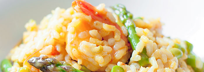 Risotto ze szparagami i krewetkami