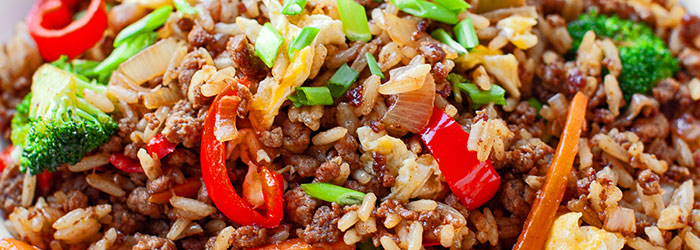 Ryż smażony z wołowiną po chińsku