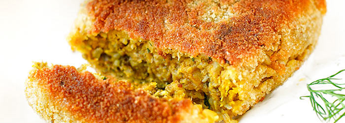 Wegetariańskie kotlety z soczewicy i pieczarek