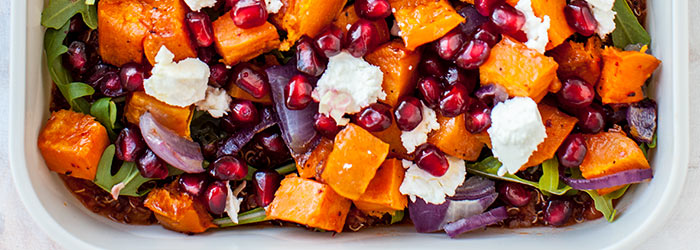 Zestaw lunchowy z pieczonym batatem