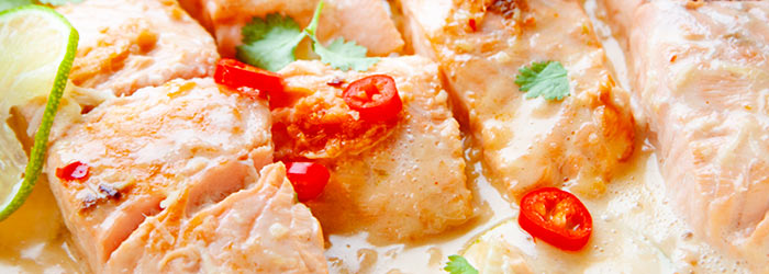 Łosoś w sosie limonkowo-kokosowym